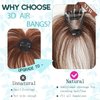 DIFEI Clip in Bangs,360°Cover Bangs Hair Clip 100% Real Human Hair,Side Parted Bangs Clip in Hair Extensions 360° 3D Cover Fake Clip on Bangs for Women (Medium Brown#11,)