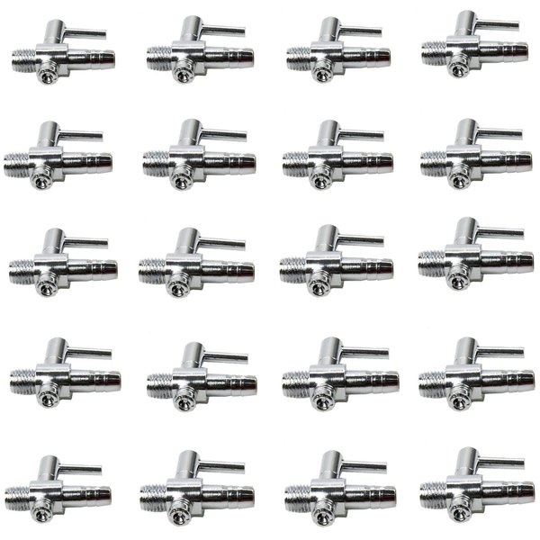 AQUANEAT Aquarium Metal Gang Valves, Air Flow Control Valves, 1 Way Thread Valves, Manifolds Air Distributor for Air Pump,20pcs