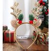 JEAIRTS Christmas Reindeer Antlers Headband Sequin Antler Ears Xmas Hair Band Cute Holiday Headbands Accessories for Women (1-Gold)