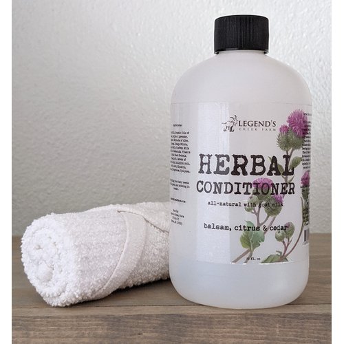 Legend's Creek Farm Herbal Goat Milk Conditioner, Nourishing & Deeply Hydrating, Jojoba & Lavender Oil, For Dry, Frizzy, or Coarse Hair, Handmade in USA, 16 fl. Oz
