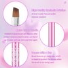 INENK Metal Purple Nail Art Clean Up Brushes for Cleaning Polish Mistakes on the Cuticles, Acetone Resistant Nail Brush, Fingernail Cleaning Brushes for Nail Art and Designs (Round&flat&Bevel)