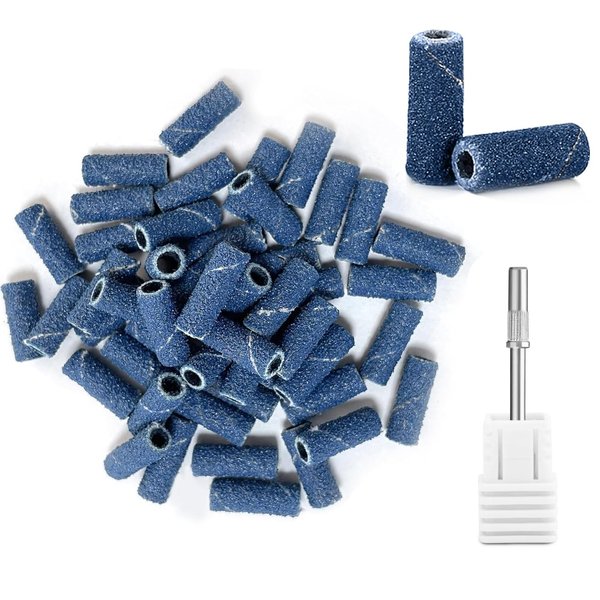 100 Pcs Sanding Bands for Nail Drill,120 Fine Grit Nail File Sanding Bands,Acrylic Nails Gel Removing Shaping, for Manicure Nail Salon Use
