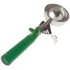Winco Ice Cream Disher with Green Handle, Size 12, Two and two third ounces, Stainless Steel