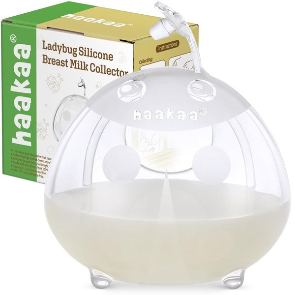 haakaa Ladybug Milk Collector Breast Milk Saver Breast Shell for Breastfeeding, Collect Breastmilk Leaks, Skin-Friendly and Easy to Wear (1.4oz/40ml,1PC)