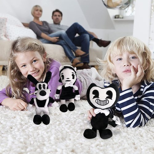 3pcs Anime Plush Toys Bendy Doll Cute Game Horror Plush Soft Stuffed Animals Plush Toys for Kids and Game Fans