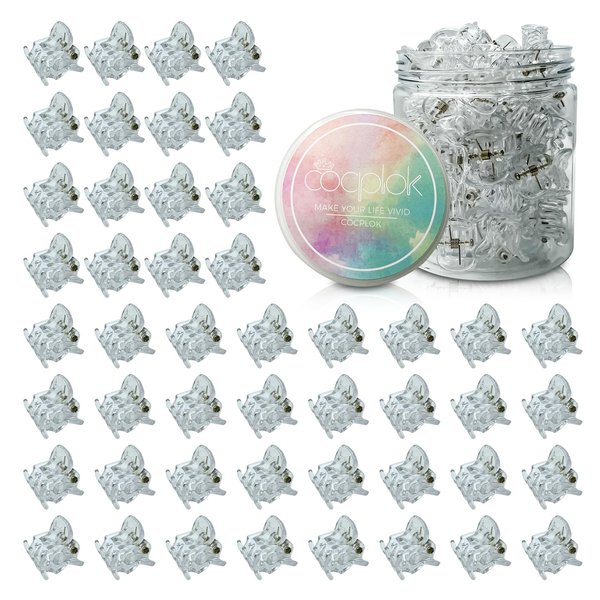 Multi-Color Small Hair Clips Pins Clamps Non Slip Hair Claw for Girls & Women of All Ages - Durable Plastic Jaw Clips to Prevent Hair Slippage(48Pcs) (clear color)