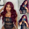 SUPERNOVA Burgundy Lace Front Wigs Human Hair 99j Body Wave 13x4 Lace Front Wig Human Hair for Black Women Pre-Plucked 180% Density Full lace Wig Hair Wig (18inch, Burgundy wig Human Hair)