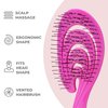 Ninabella Organic Detangling Hair Brush for Women, Men & Children - Does not Pull on Hair - Hair Straightening Brushes for Straight, Curly & Wet Hair - Unique Wave Hairbrush Pink Delight