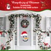 Coume 22 Pieces Merry Christmas Decorations Garage Door Decor Snowman Magnets Stickers Refrigerator Decal Face Set Reflective Car Magnetic for Xmas Holiday Fridge