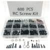 600pcs Universal RC Screw Kit Screws Assortment Set, Hardware Fasteners for Traxxas Axial Redcat HPI Arrma SCX10 Losi 1/8 1/10 1/12 1/16 Scale RC Cars Trucks Crawler (600pcs RC Screws)