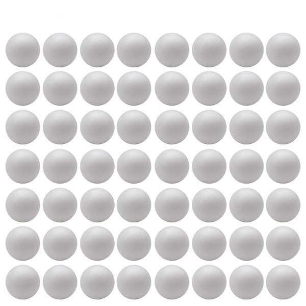 Crafjie Craft Foam Balls 56-Pack 2 Inches in Diamete, Smooth and Durable Foam Balls, for DIY Crafting and Decoration, White
