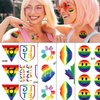 Rainbow LGBT Temporary Tattoos Stickers Pride Day Body Art Tattoos Decals for Men Women Face Body Arm Waist Decoration Waterproof Tattoos Stickers DIY Gay Pride Party Supplies 20 Sheets