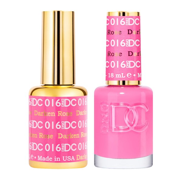 DND Gel Polish Set - 1 each of Pink Gel Polish and Pink Nail Polish, 016 Darken Rose, 0.5 Fl Oz
