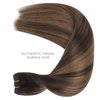 WENNALIFE Sew in Hair Extensions Real Human Hair, Weft Hair Extensions Human Hair 18 Inch 90g Balayage Dark Brown to Chestnut Brown Hand Tied Weft Hair Extensions Sew In