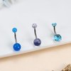 LOLIAS 10Pcs Belly Button Rings Surgical Stainless Steel Belly Rings CZ Heart Dragon Butterfly Dangle Belly Button Rings for Women Navel Belly Barbell Piercing Jewelry Blue