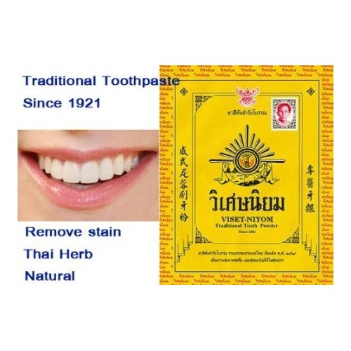 10 Sachets X 40g. of Viset Niyom Herbal Tooth Powder Thai Original Traditional Toothpaste. Best Sellers