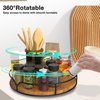 Lazy Susan Turntable Organizer for Cabinet Pantry Kitchen Countertop Refrigerator Cupboard, Pine Wood, 9", Carbonized Black