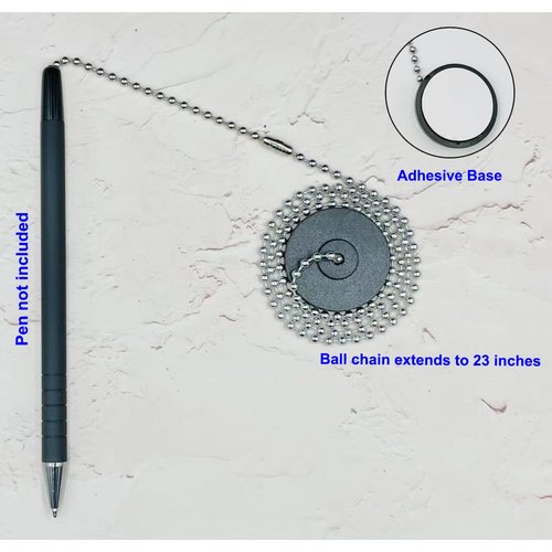 NOBO Pack of 2 Office secure Pen Holder Adhesive, With 23" Ball Pen Chain,