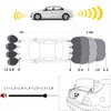 4 Parking Sensors kit Car Auto Vehicle Reverse Backup Radar System Distance Detection LCD Distance Display Sound Warning (6 Parking Sensors kit (Black))