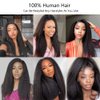 ZIYU 13X4 Kinky Straight Lace Front Wigs Human Hair for Women, 16 inch Kinky Straight Human Hair Wig Pre Plucked HairLine with Baby Hair,180% Density Yaki Straight Lace Wigs Natural Black Color