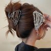 Black Metal Skeleton Hand Hair Claw Clips with Skull Head Design - Strong Hold Jaw Clamps for Women's Halloween Hair Accessories