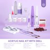 SAVILAND Acrylic Nail Kit with Drill: Clear/Pink/White Beginner Nail Kit Acrylic Set, Professional Acrylic Powder and Liquid Set Cuticle Oil for Nail Extension Home DIY Easy to Use Acrylic Kit