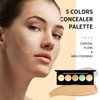 FALOCUTUS 5 In 1 Multi-Use Correcting Concealer Palette,Waterproof Long Lasting Contour Palette,Professional Creamy Concealer Kit for Women,Easy to Create Full Coverage and Natural Finish.#5
