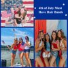 Tobeffect American Flag Headbands for Women July 4th Bow Head Bands for Women's Hair Independence Day Knotted Hairband Rabbit Ear Hair Band for Women