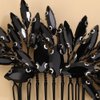Kercisbeauty Dainty Black Rhinestones Beads Hair Comb for Women Girls Cute Handmade Jewelry for Prom