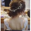 Chargances Wedding Crystal and Pearl Hair Vine Extra long Bridal Hair Vine Headpiece Hairpiece Bohemia Headband Gold Hair Vine Bridesmaid Boho Bridal Headpiece Hair Vine for Bride Jewelry (gold)