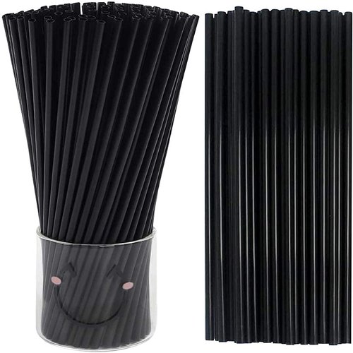 Tomnk 500pcs Disposable Straws 10.3 Inches Extra Long Black Straws, Plastic Drinking Straws for Tumblers and Ice Coffee