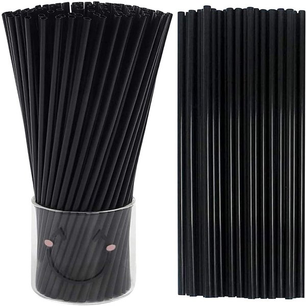 Tomnk 500pcs Disposable Straws 10.3 Inches Extra Long Black Straws, Plastic Drinking Straws for Tumblers and Ice Coffee
