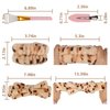 Semato 14 Piece Spa Headband for Washing Face with Wristband and Hair Clips Face Mask Brush Sleepover Party Supplies for Girls Towel Headband (cow,leopard,pink leopard)