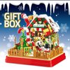 BrickBounty 654 Pcs Christmas Snow-Room Building Block Set with LED Lights and Transparent Display Box, Christmas-Toys Christmas-Sock-Filling for Kids & Adults