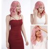 Wigs For Black Women, Bob Synthetic Wig, Light And Breathable, No Knot, Anti-Falling. Suitable For Work, Live, Party, Cosplay(200% Density),Gift: Wig Stand, Wig Brush, Wig Cap (15", Pink)