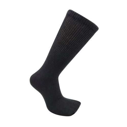 USBingoshop 6 Pairs Mens Physicians Approved Crew Ankle Diabetic Socks Cotton (U-6-PK-D-Black)