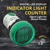 Digital Led Display Indicator Light Counter 22mm, Measuring Range 0-99999, Signal Light for Mount Panels - AD101-22CT Model, Circle Panel, Green (3 Pack)