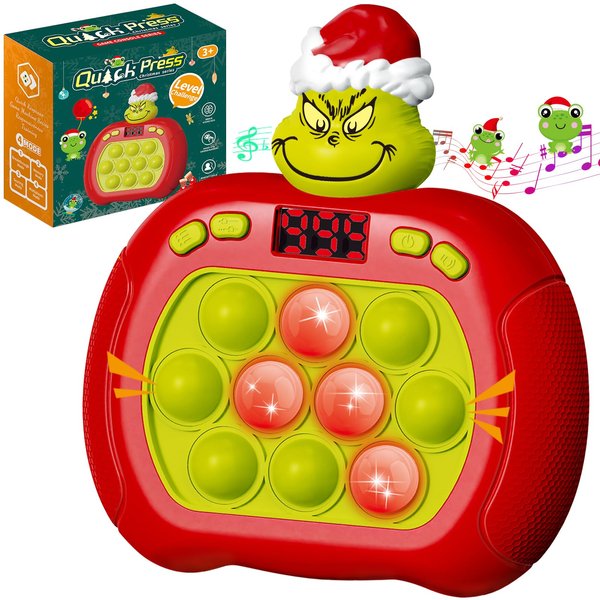 Upgraded Pop Push Game Toy for Kids, Quick Fast Push Pop Puzzle Handheld Game Light up Fidget Toy 8-12, Pop Bubble Sensory Toys Christmas Stocking Stuffers Birthday Gifts for Kids Ages 3-12