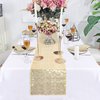DUOBAO Table Runner 72 Inches Pack of 5 Champagne Gold Sequin Table Runner Sequins Cake Table Runner Happy Birthday Decor Sequence Table Runners 12x72 Inches Wedding Party Decorations