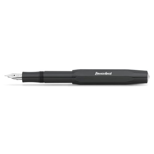 Kaweco SKYLINE SPORT Fountain Pen Black I Premium Fountain Pen for Ink Cartridges I Exclusive Fountain Pen 13 cm I Nib: EF (Extra Fine)