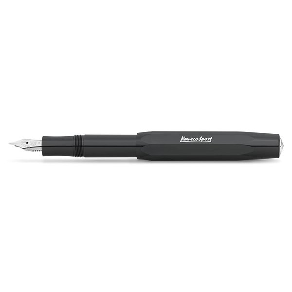 Kaweco SKYLINE SPORT Fountain Pen Black I Premium Fountain Pen for Ink Cartridges I Exclusive Fountain Pen 13 cm I Nib: EF (Extra Fine)
