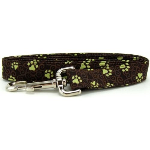K9 Bytes Brown Swirled Paws Dog Leash for Walking, Running and Training Small