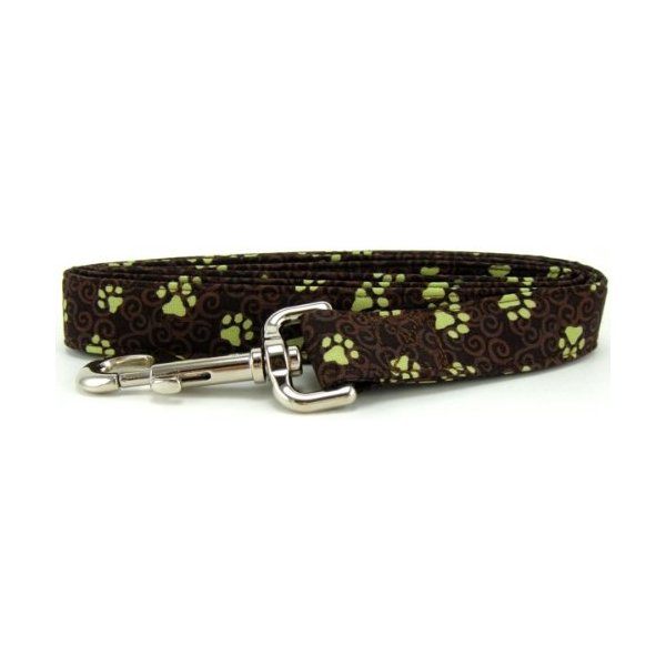 K9 Bytes Brown Swirled Paws Dog Leash for Walking, Running and Training Small