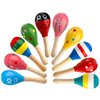Hedume 20 Pack Mini Wooden Festival Maracas, Kids Baby Rattles Egg Shaker, Shaker Sand Hammer Toy Noisemaker for Party Favors, Musical Fun, Birthday Parties, Carnivals