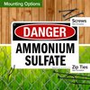 OSHA Danger Ammonium Sulfate Sign, 10x7 Inches, Rust Free .040 Aluminum, Fade Resistant, Made in USA by My Sign Center
