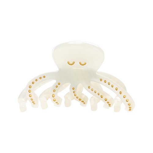 VOCOSTE Octopus Claw Clip, Acetate Hair Clips, Small Hair Barrette, Funny Claw Clips for Women, White