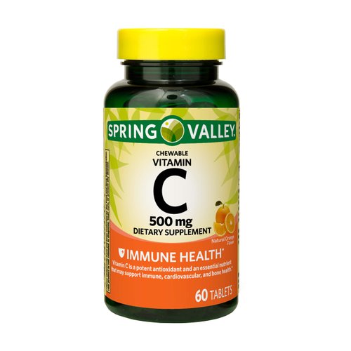 Spring Valley Chewable Vitamin C 500mg Orange Flavor 60 Tablets
