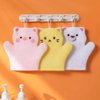 BubbleGlove, Baby Bath Mitt Wash Gloves Hand Puppet for Kids & Toddler, Bath Sponge & Baby Washcloth Mitt for Kids & Adults, Body Scrubber for Mommy & Me (Cute Pig Cat & White Bear)