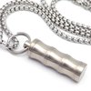 Haxtec Small Pill Box Titanium Pill Case Necklace Nitro Mini Waterproof Keychain Pill Holder Lightweight Charming Pendant Necklace Pill Container for Purse(TC01-Bamboo)