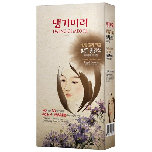 Daeng Gi Meo Ri – Korean Herbal Hair Dye Color Cream [Light Brown] - PPD-Free Gray Coverage, Hair Protection, High-Keratin Formula, 8.47 Oz